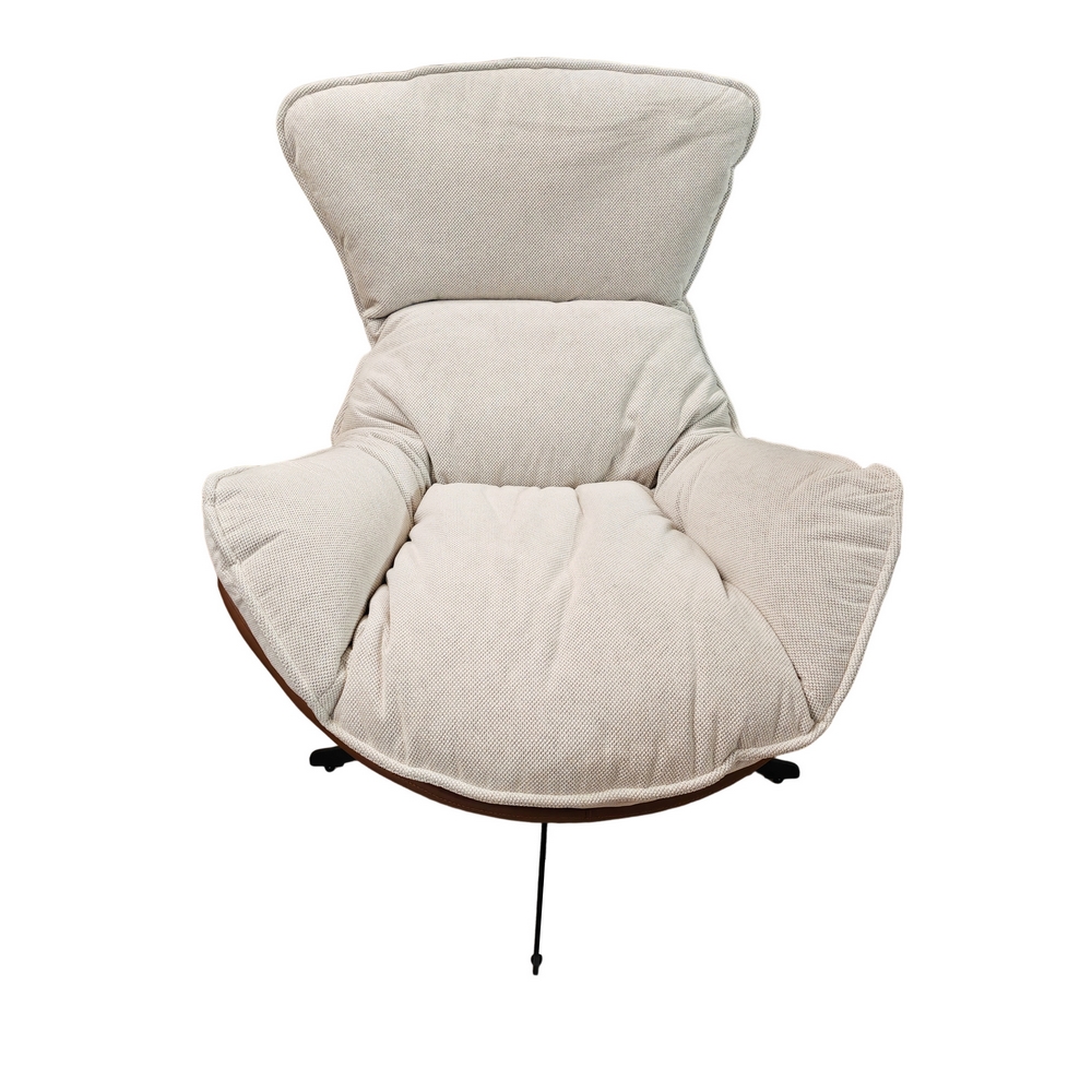 FAUTEUIL LOUNGE LARGE OEUF TISSU GRIS ASSISE GRAND CONFORT 86 X 102 X 98 CM - Photo N°4