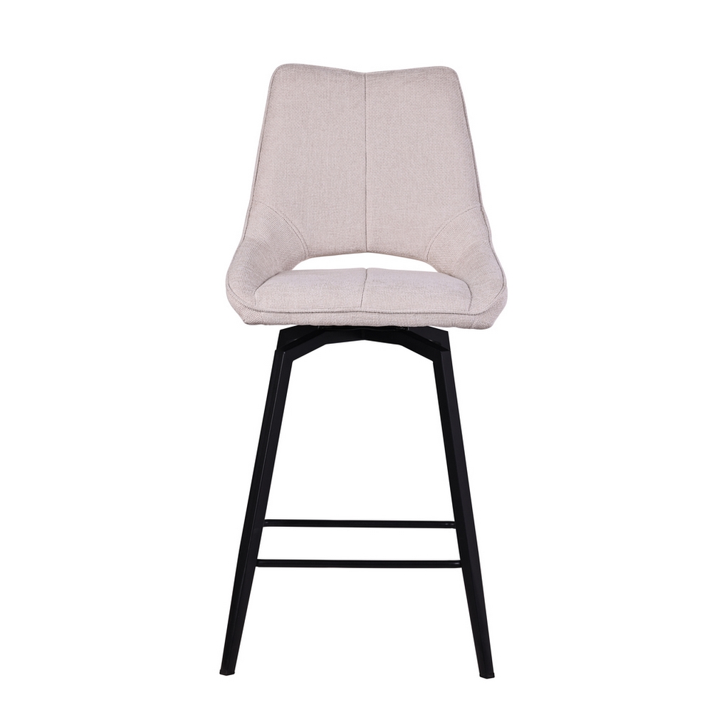 CHAISE HAUTE STOCKHOLM PIEDS METAL NOIR ASSISE TISSU BLANC IVOI 42 X 56 X 104 CM - Photo N°5