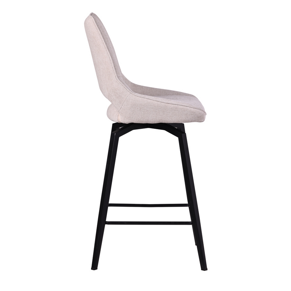 CHAISE HAUTE STOCKHOLM PIEDS METAL NOIR ASSISE TISSU BLANC IVOI 42 X 56 X 104 CM - Photo N°4