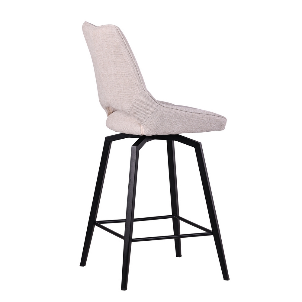 CHAISE HAUTE STOCKHOLM PIEDS METAL NOIR ASSISE TISSU BLANC IVOI 42 X 56 X 104 CM - Photo N°3