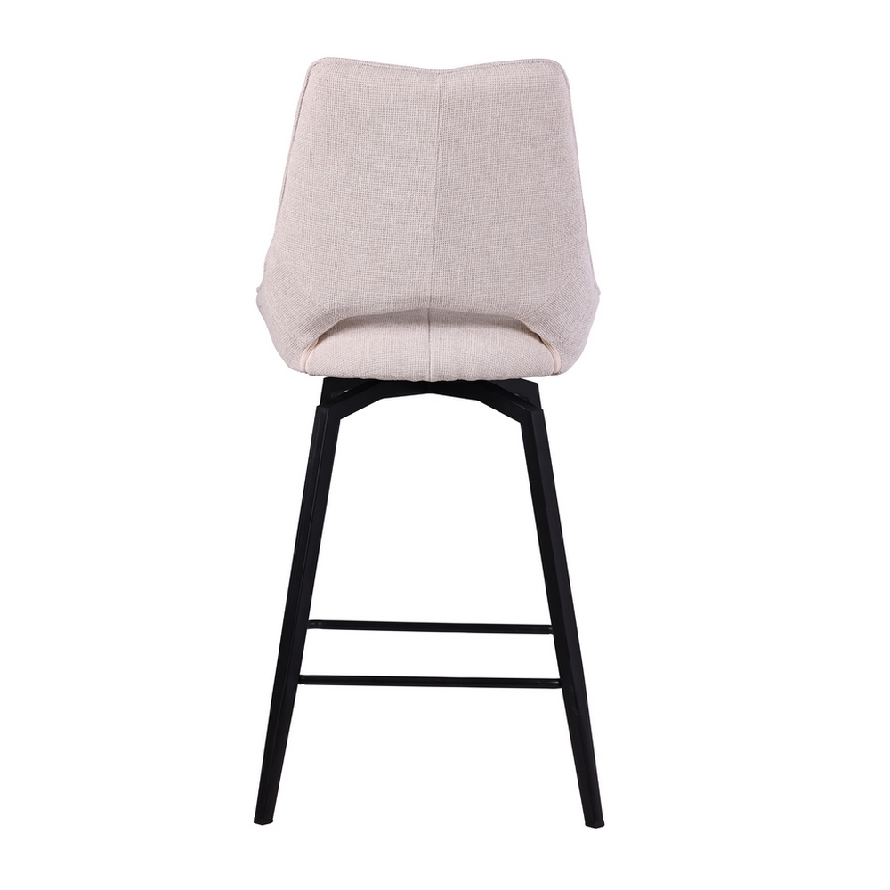 CHAISE HAUTE STOCKHOLM PIEDS METAL NOIR ASSISE TISSU BLANC IVOI 42 X 56 X 104 CM - Photo N°2