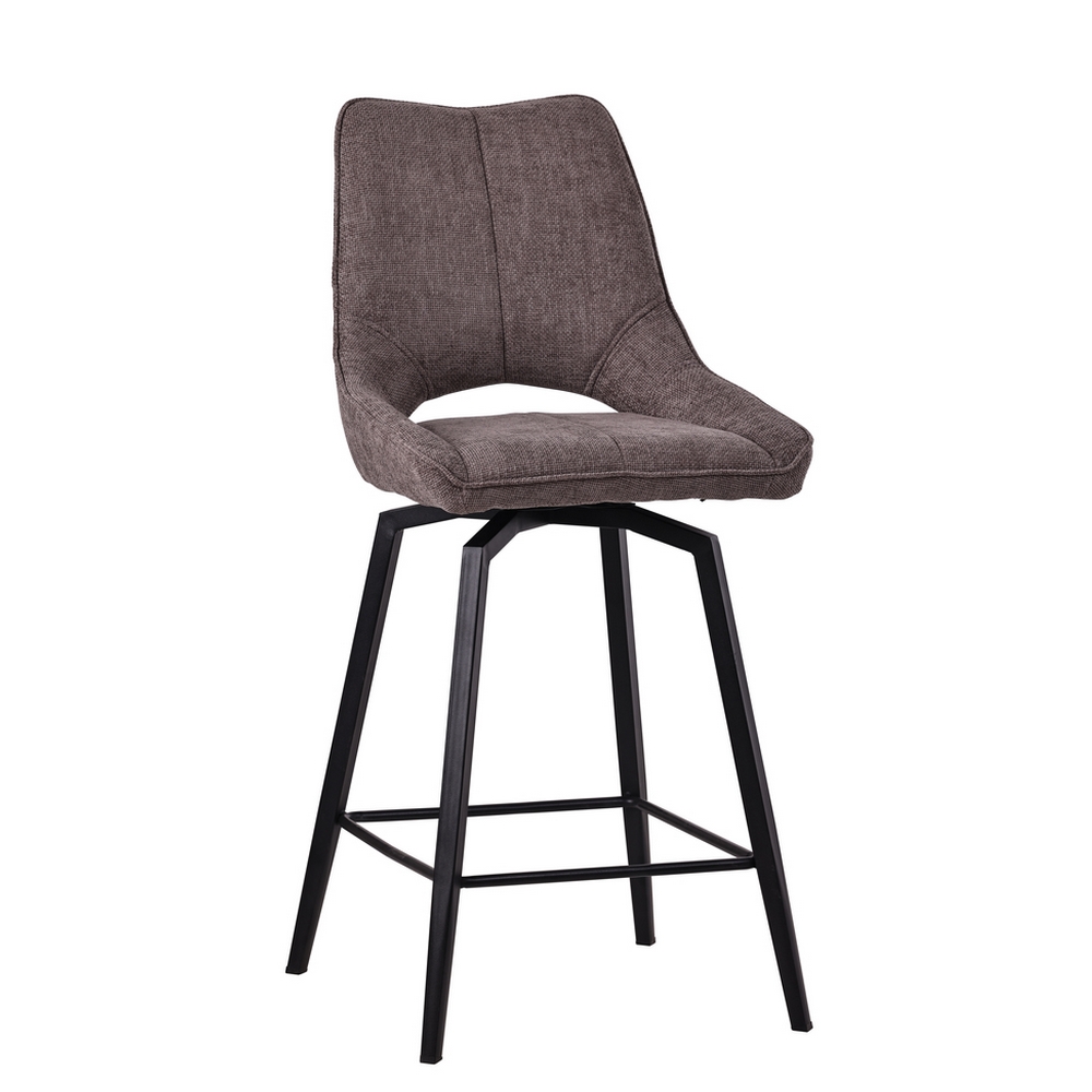 CHAISE HAUTE STOCKHOLM PIEDS METAL NOIR ASSISE TISSU TAUPE 42 X 56 X 104 CM - Photo N°1