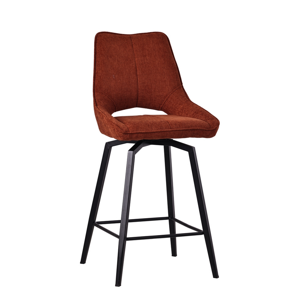 CHAISE HAUTE STOCKHOLM PIEDS METAL NOIR ASSISE TISSU TERRACOTTA 42 X 56 X 104 CM - Photo N°1