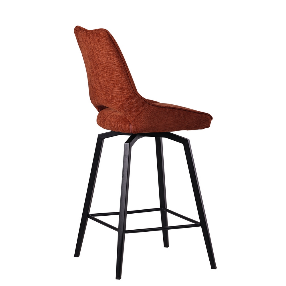 CHAISE HAUTE STOCKHOLM PIEDS METAL NOIR ASSISE TISSU TERRACOTTA 42 X 56 X 104 CM - Photo N°3