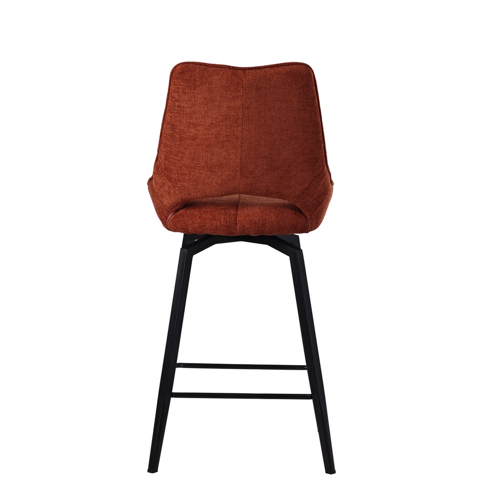 CHAISE HAUTE STOCKHOLM PIEDS METAL NOIR ASSISE TISSU TERRACOTTA 42 X 56 X 104 CM - Photo N°2