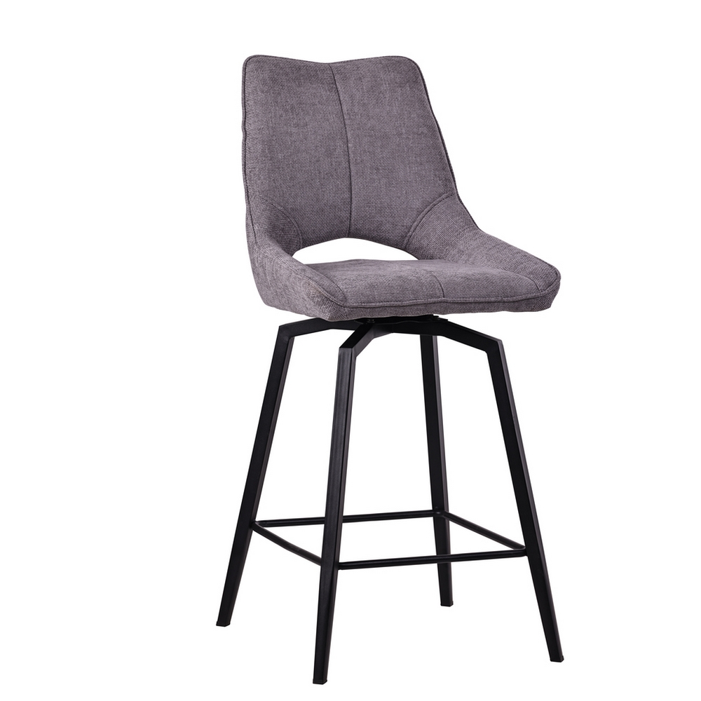 CHAISE HAUTE STOCKHOLM PIEDS METAL NOIR ASSISE TISSU GRIS 42 X 56 X 104 CM - Photo N°1