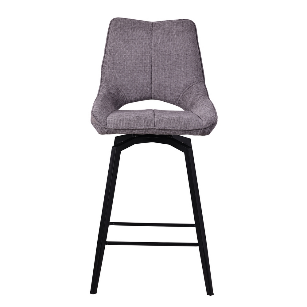 CHAISE HAUTE STOCKHOLM PIEDS METAL NOIR ASSISE TISSU GRIS 42 X 56 X 104 CM - Photo N°5