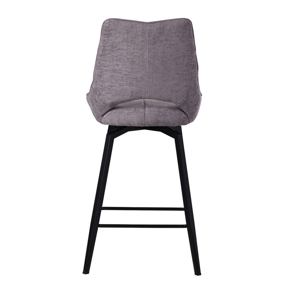 CHAISE HAUTE STOCKHOLM PIEDS METAL NOIR ASSISE TISSU GRIS 42 X 56 X 104 CM - Photo N°2