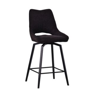 CHAISE HAUTE STOCKHOLM PIEDS METAL NOIR ASSISE TISSU NOIR ANTHR 42 X 56 X 104 CM