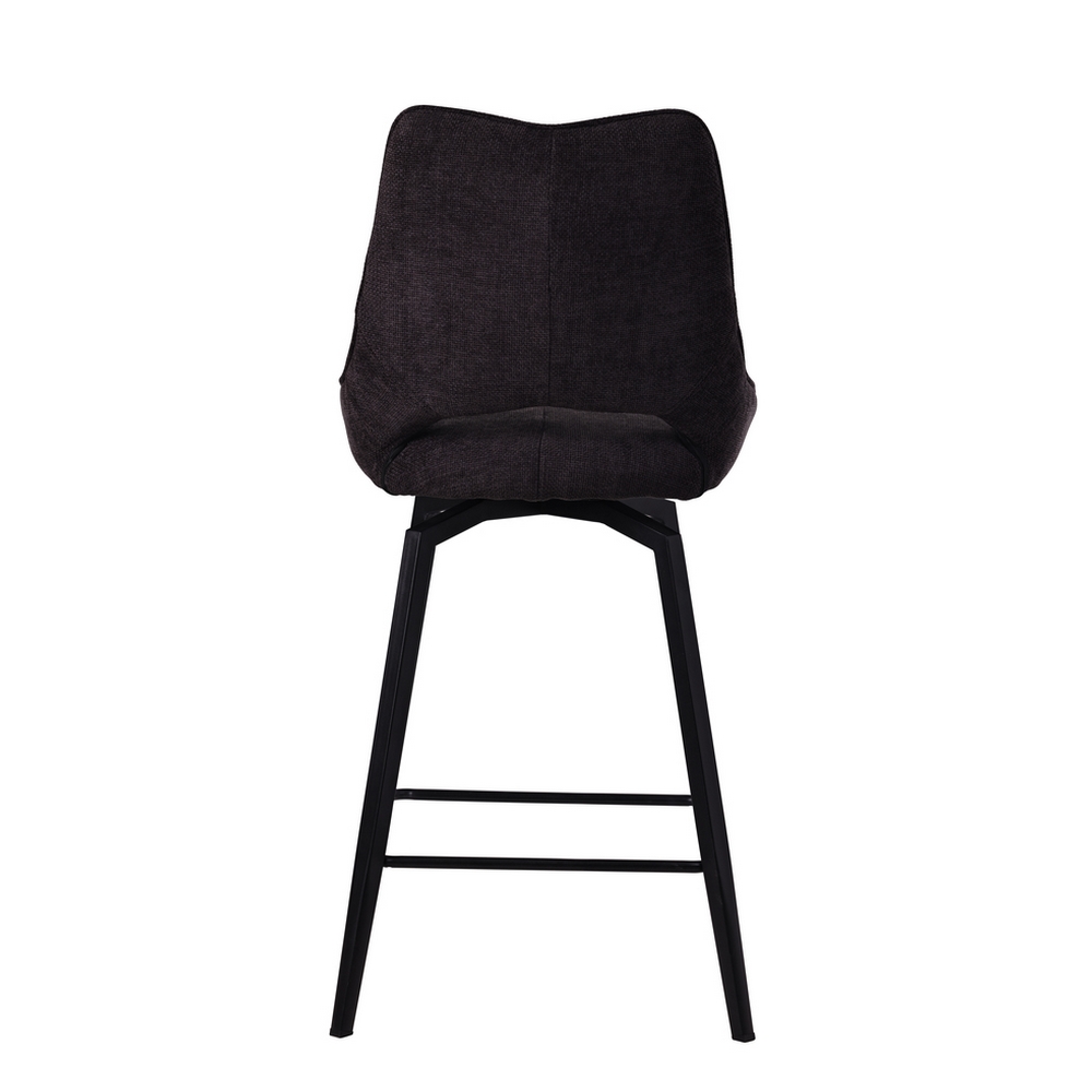 CHAISE HAUTE STOCKHOLM PIEDS METAL NOIR ASSISE TISSU NOIR ANTHR 42 X 56 X 104 CM - Photo N°2