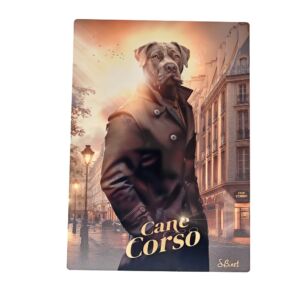 IMPRESSION S BINET CHIEN CANE-CORSO SUR DIBOND AVEC ATTACHE 20 X 28 CM