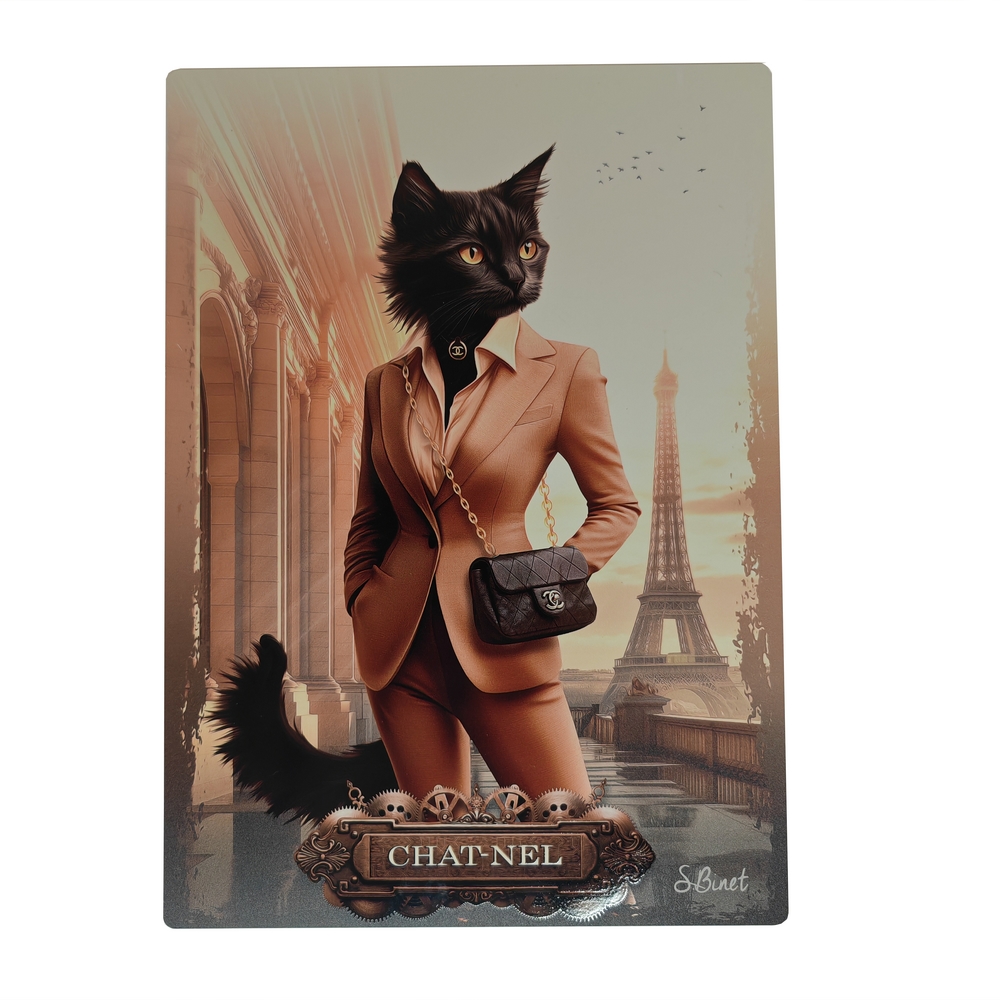 IMPRESSION S BINET CHAT NEL SUR DIBOND AVEC ATTACHE 20 X 28 CM - Photo N°1
