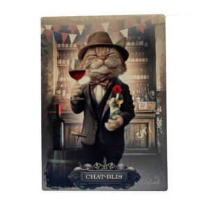 IMPRESSION S BINET CHAT-BLIS SUR DIBOND AVEC ATTACHE 20 X 28 CM