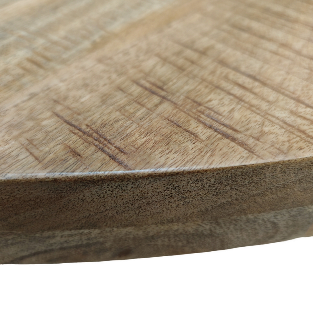 TABLE OVALE EN MANGUIER MASSIF PIED EN METAL BRUTE 240 X 110 X 78 CM - Photo N°2