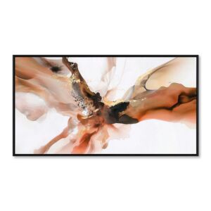 TOILE 70 X 140 CM ABSTRAITE ENCADREMENT NOIR