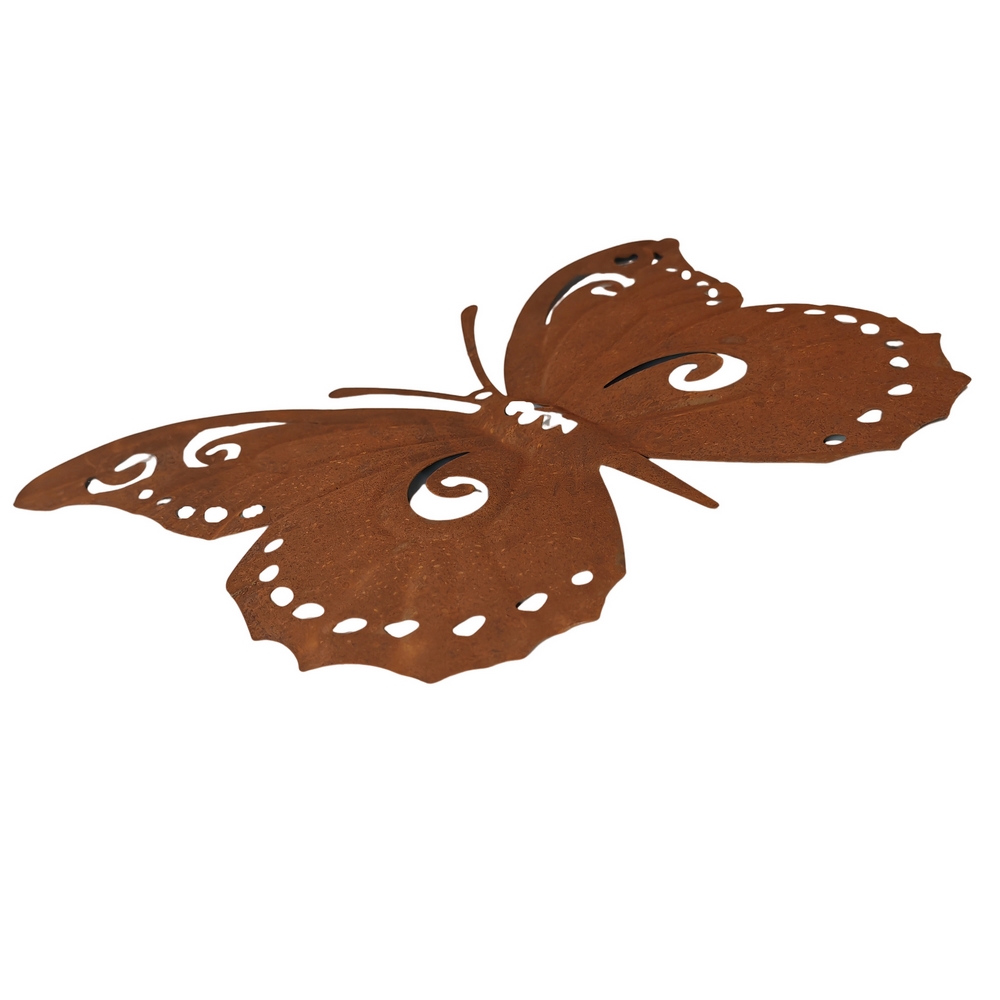 PAPILLON MURAL METAL EFFET ROUILLE 45 X 3 X 33.5 CM - Photo N°2