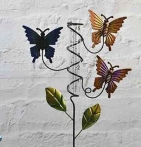 PIQUE DE JARDIN PLUVIOMETRE PAPILLONS 21 X 60 X 3.5 CM