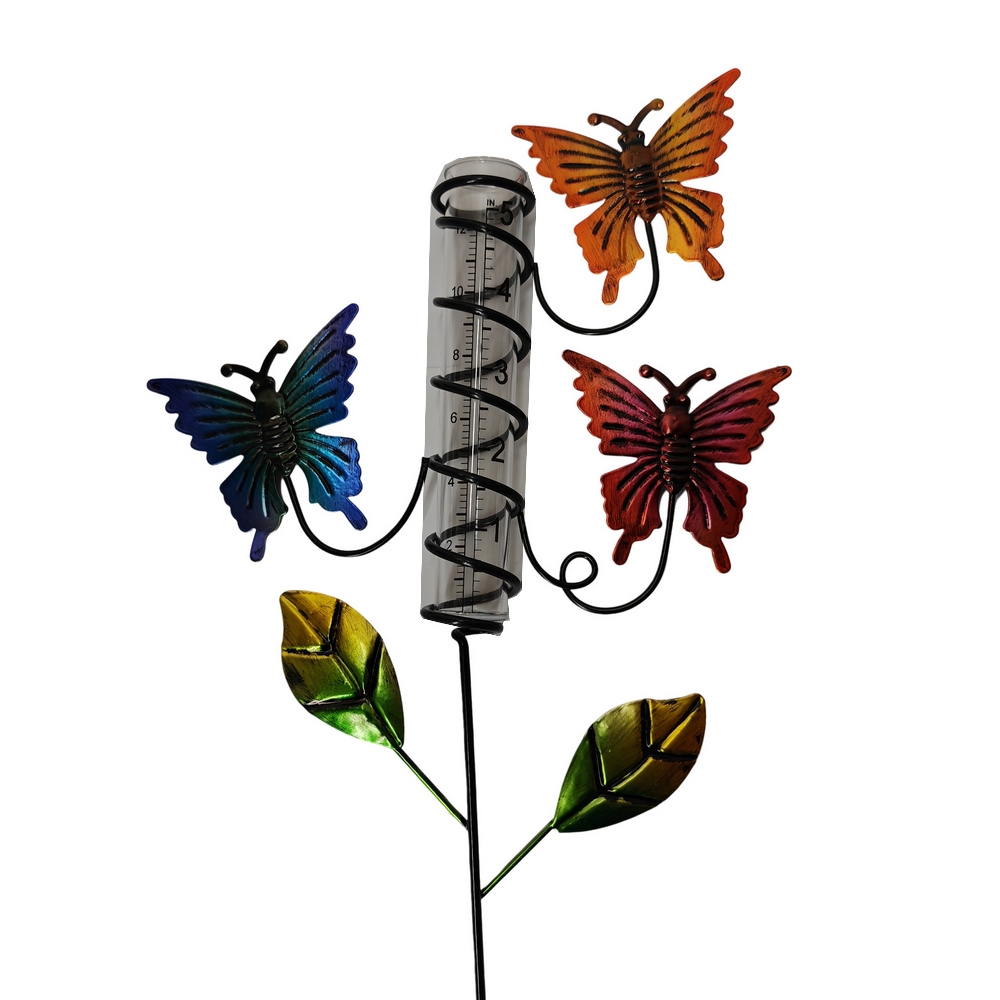 PIQUE DE JARDIN PLUVIOMETRE PAPILLONS 21 X 60 X 3.5 CM - Photo N°3