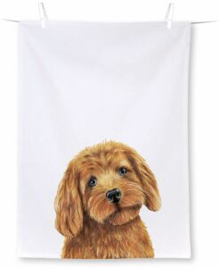 TORCHON DE CUISINE DECOR CHIEN 100% COTON 50 X 70 CM