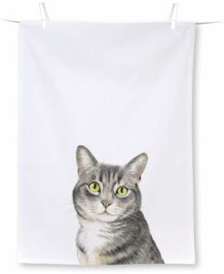 TORCHON DE CUISINE DECOR CHAT 100% COTON 50 X 70 CM