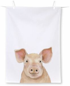 TORCHON DE CUISINE DECOR COCHON 100% COTON 50 X 70 CM