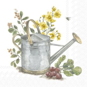 20 SERVIETTES EN PAPIER ARROSOIR DE JARDIN 33 X 33 CM