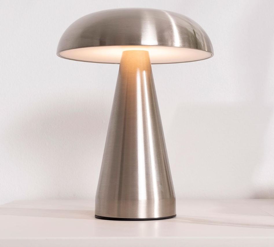 LAMPE PORTABLE METAL CHAMPAGNE SUR BATTERIE INTER TACTILE 19 X 20 X 19 CM - Photo N°2