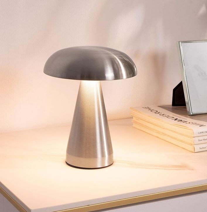 LAMPE PORTABLE METAL CHAMPAGNE SUR BATTERIE INTER TACTILE 19 X 20 X 19 CM - Photo N°4