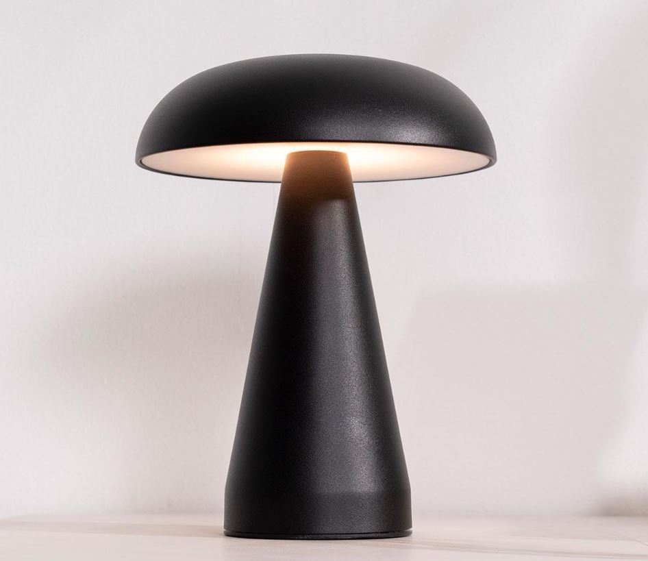 LAMPE PORTABLE METAL NOIR SUR BATTERIE INTER TACTILE 19 X 20 X 19 CM - Photo N°5