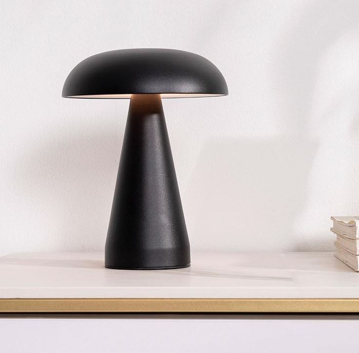 LAMPE PORTABLE METAL NOIR SUR BATTERIE INTER TACTILE 19 X 20 X 19 CM - Photo N°3