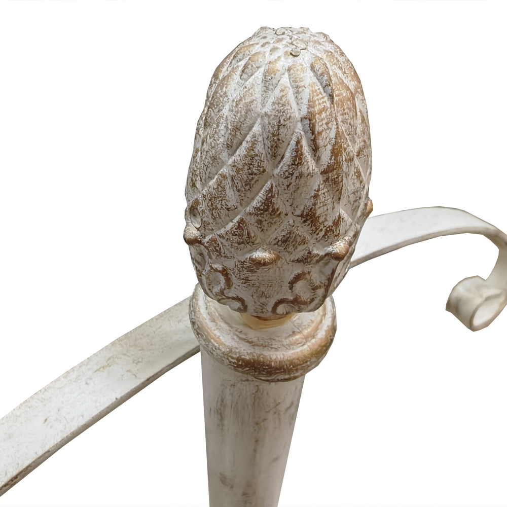 VALET DE CHAMBRE FER FORGE CREME ET OR 49 X 110 X 45 CM - Photo N°4