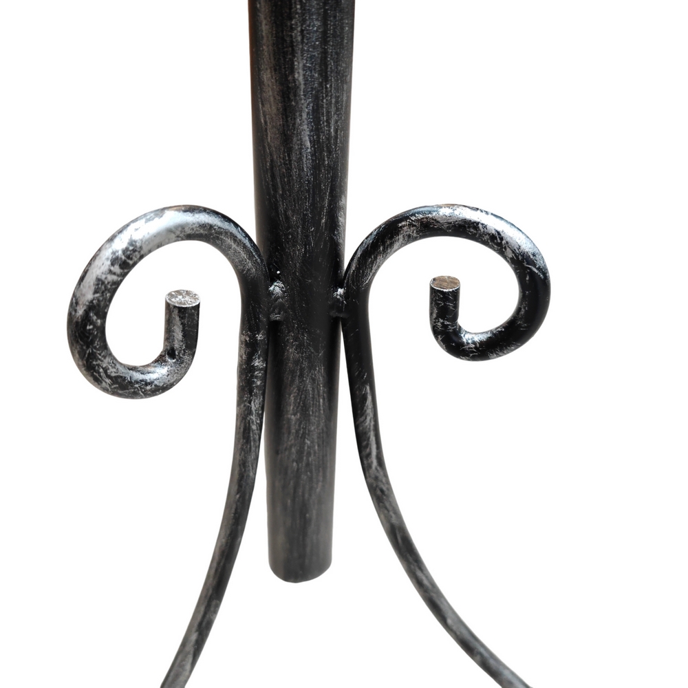 VALET DE CHAMBRE FER FORGE NOIR ET ARGENT 49 X 110 X 45 CM - Photo N°3