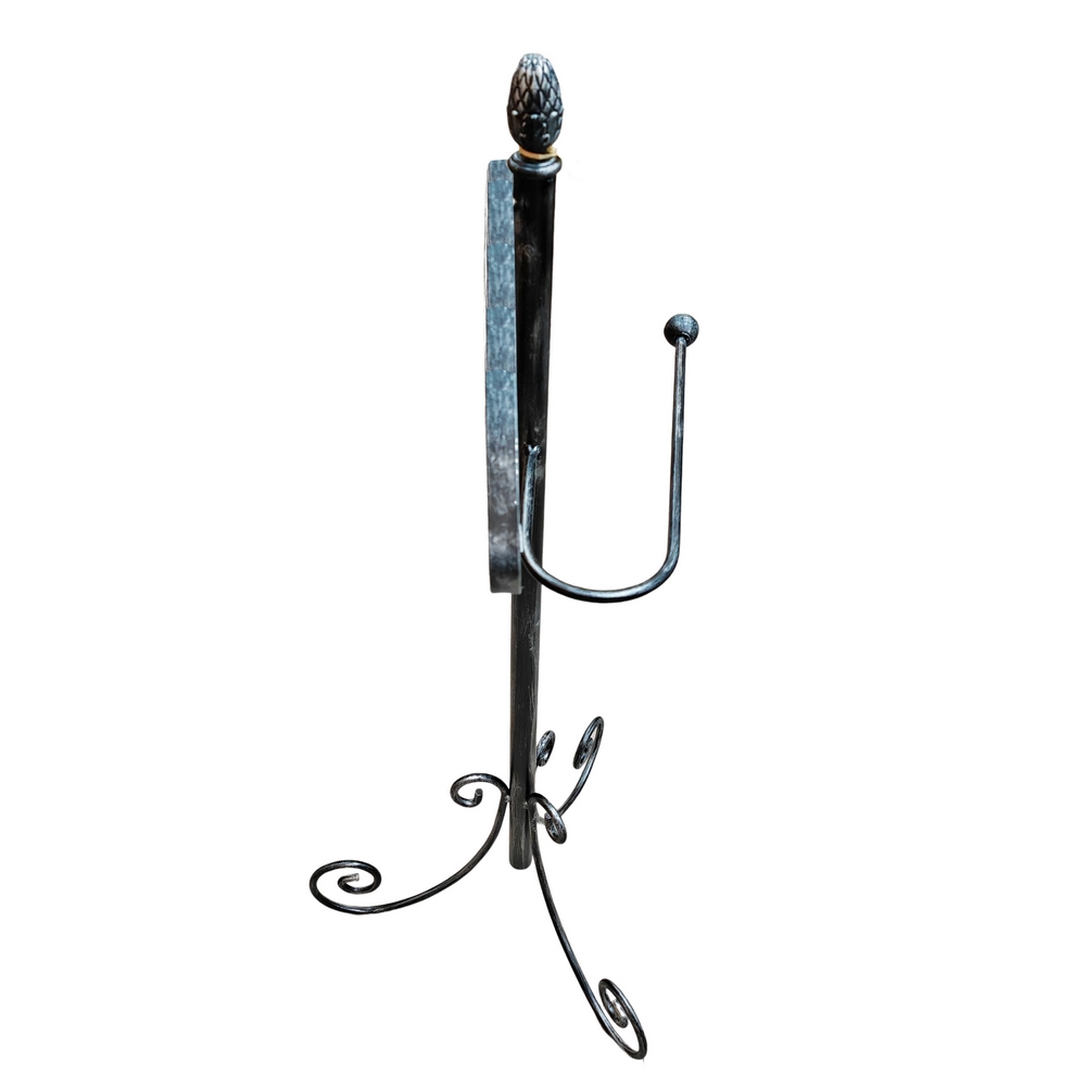 VALET DE CHAMBRE FER FORGE NOIR ET ARGENT 49 X 110 X 45 CM - Photo N°4