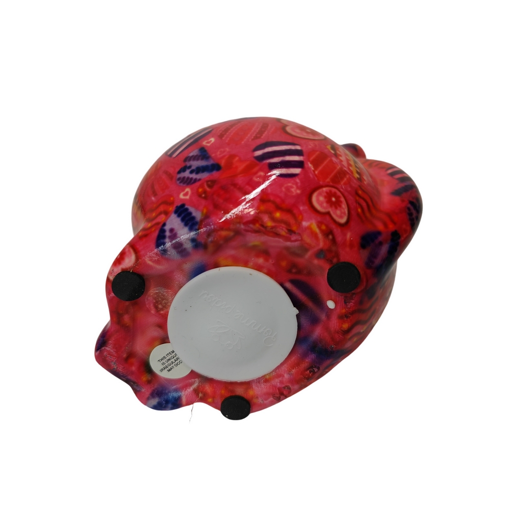 TIRELIRE CHAT CARAMEL POMME PIDOU ROSE ET COEURS - Photo N°2