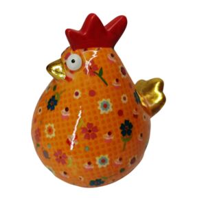 TIRELIRE POULE MATHILDA POMME PIDOU ORANGE ET FLEURS