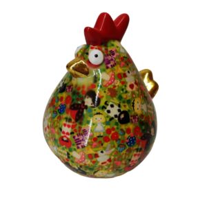 TIRELIRE POULE MATHILDA POMME PIDOU VERTE ET POUPEES