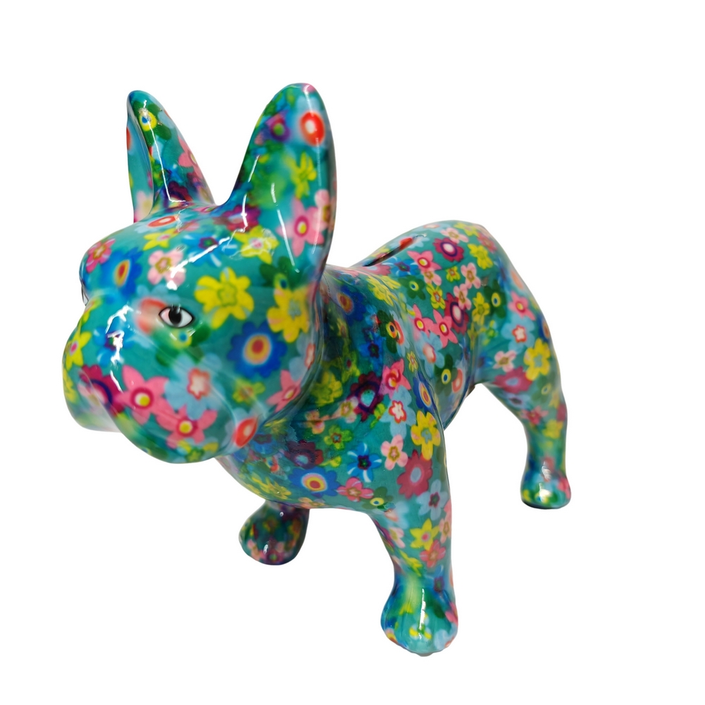 TIRELIRE BULLDOG FRANCAIS POMME PIDOU VERTE - Photo N°1