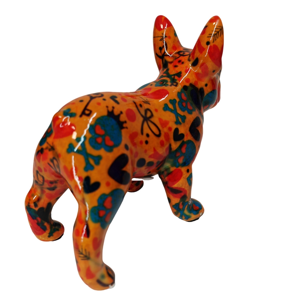 TIRELIRE BULLDOG FRANCAIS POMME PIDOU ORANGE - Photo N°3