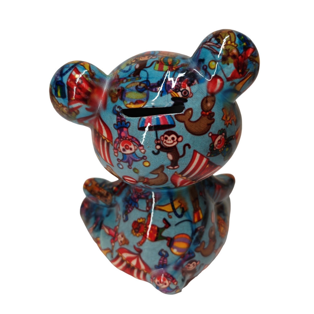 TIRELIRE OURS TOTO POMME PIDOU BLEU - Photo N°3