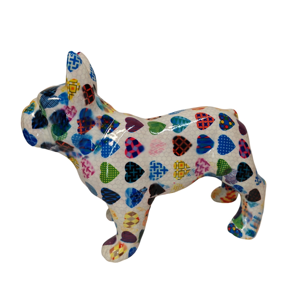 TIRELIRE BULLDOG FRANCAIS POMME PIDOU BLANCHE - Photo N°1