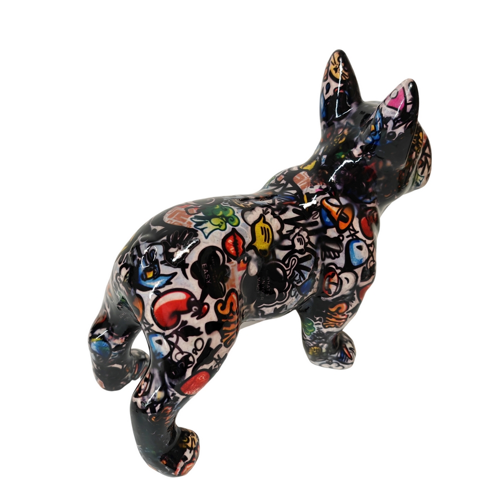 TIRELIRE BULLDOG FRANCAIS POMME PIDOU NOIRE - Photo N°3