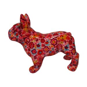 TIRELIRE BULLDOG FRANCAIS POMME PIDOU ROSE