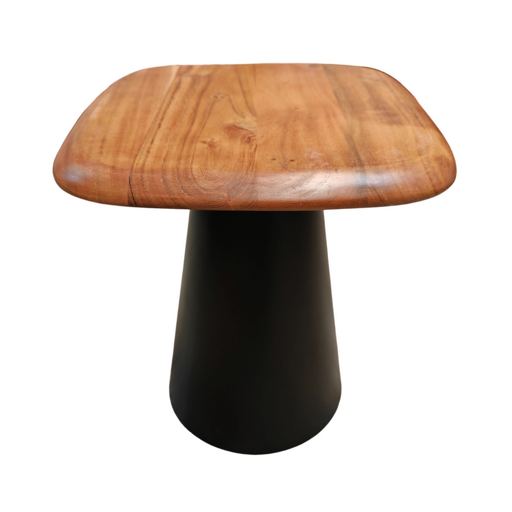 SET DE 2 TABLES BASSES EN ACACIA ET METAL NOIR 48 X 43 X 48 - 38 X 38 X 38 CM - Photo N°4