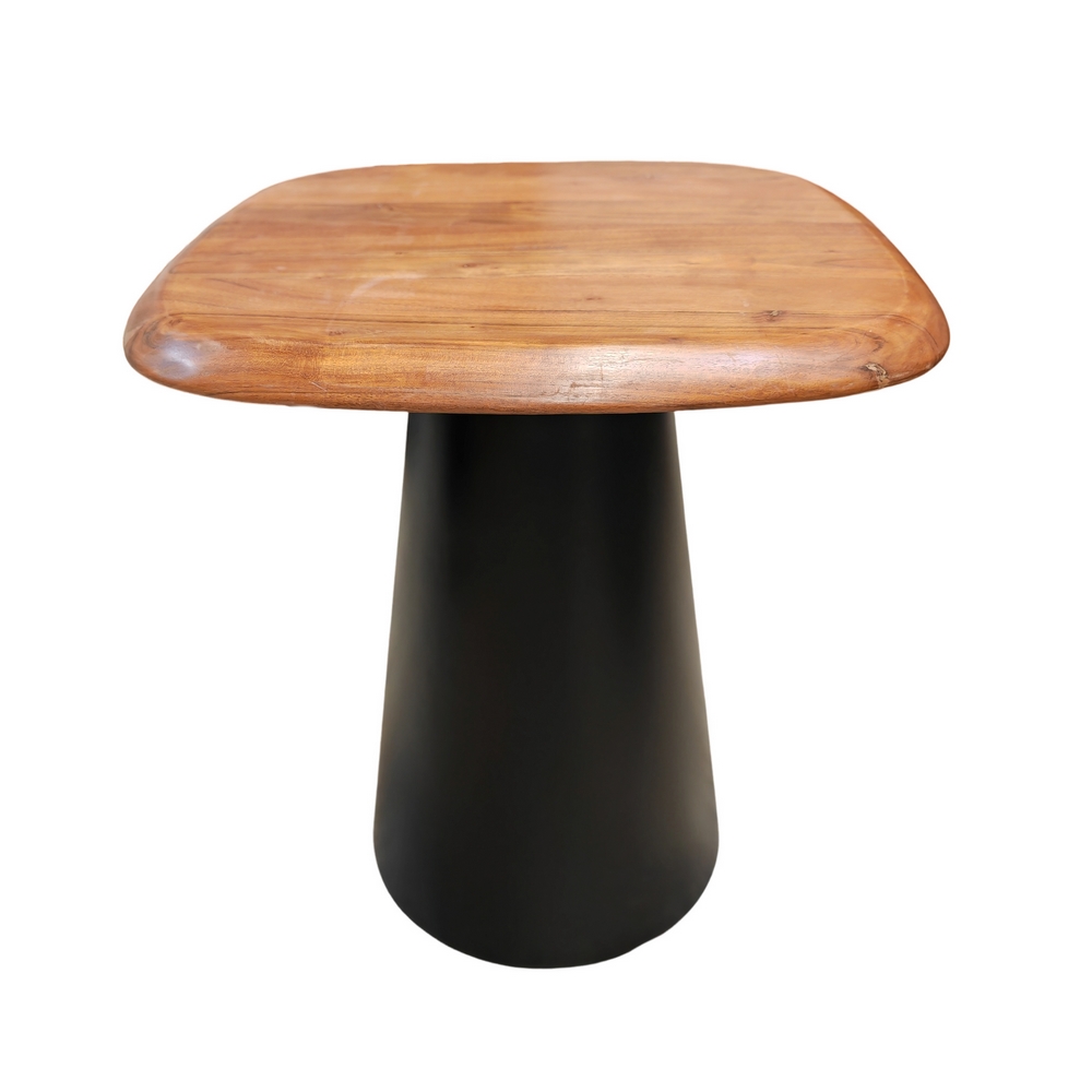 SET DE 2 TABLES BASSES EN ACACIA ET METAL NOIR 48 X 43 X 48 - 38 X 38 X 38 CM - Photo N°2