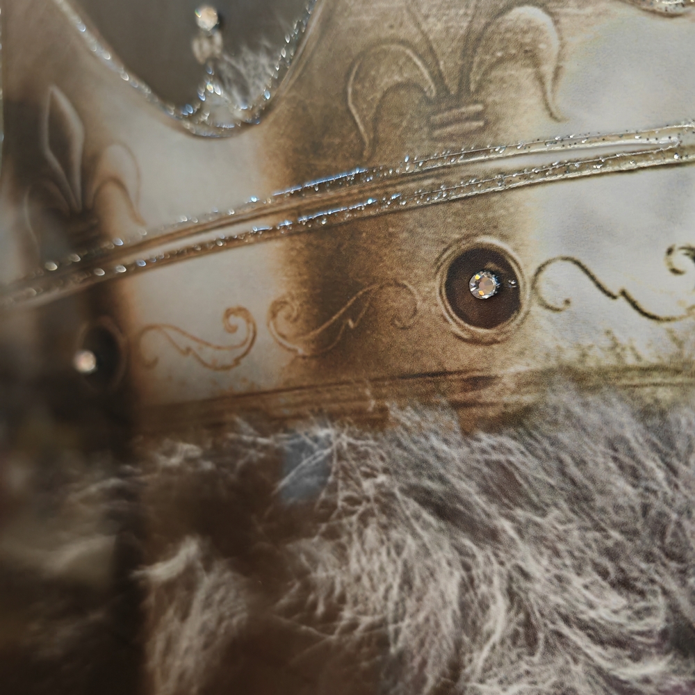 LION ROYAL ENCADRE LIQUID ART ET STRASS 76 X 76 CM - Photo N°6