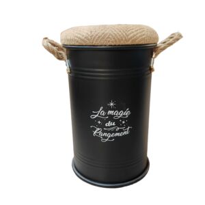 CAISSE DE RANGEMENT METAL NOIR LA MAGIE DU RANGEMENT  28 x 45 x 28 cm