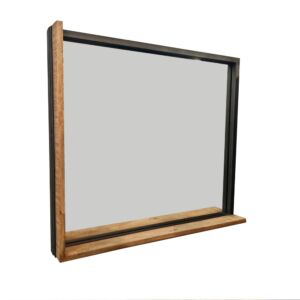 MIROIR DE SALLE DE BAIN EN MANGUIER ET METAL 90 X 12 X 80 CM