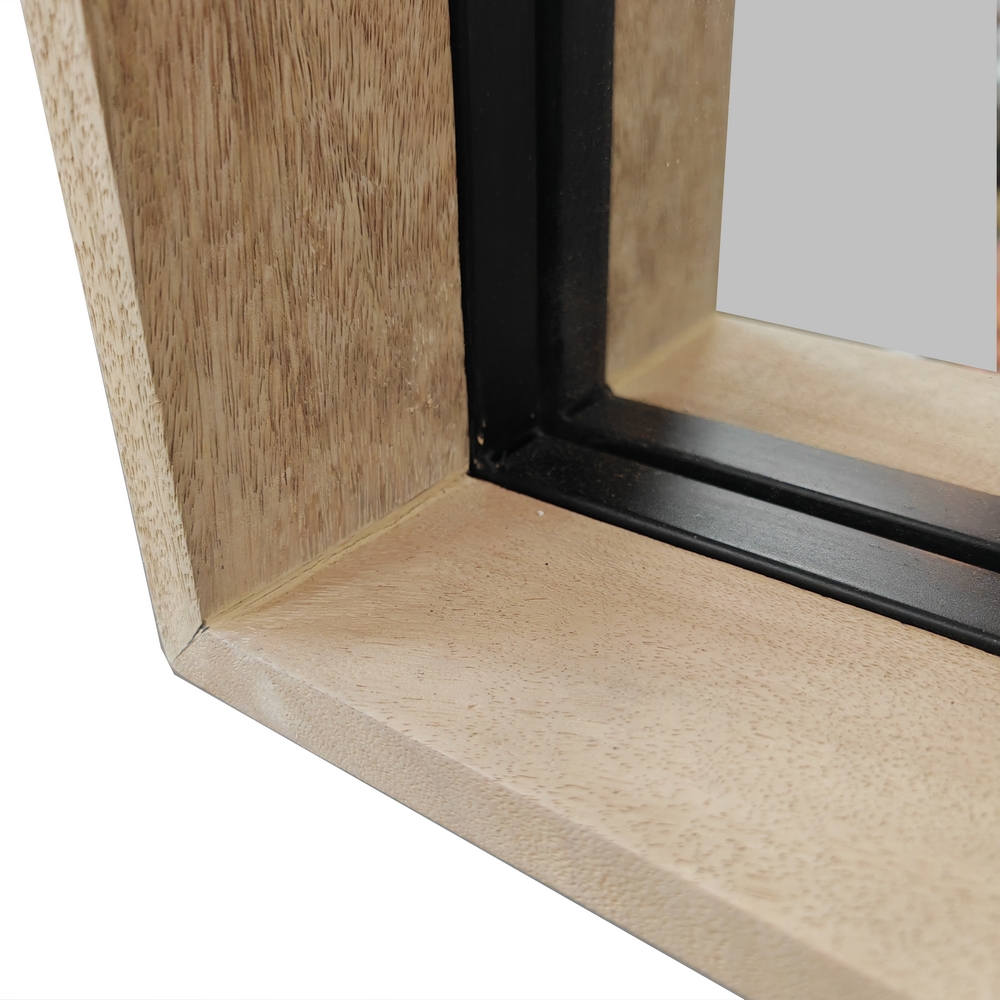 MIROIR SALLE DE BAIN MODELE IPN MANGUIER ET METAL   120 X 80 X 12 CM - Photo N°5