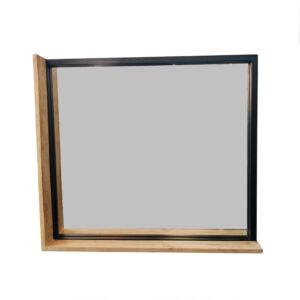 MIROIR SALLE DE BAIN MODELE IPN MANGUIER ET METAL   90 X 80 X 12 CM