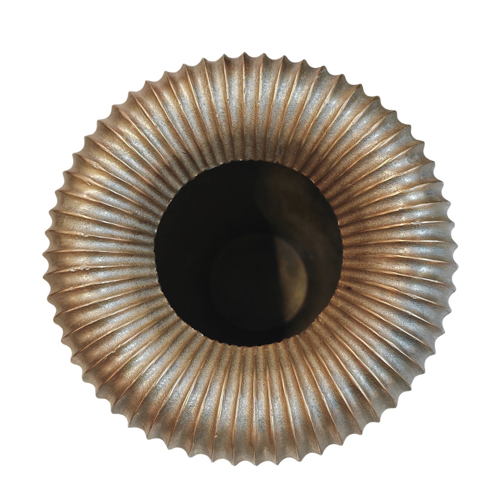 VASE ALUMINIUM COULEUR DORE  38 X 38 X 63 cm - Photo N°3